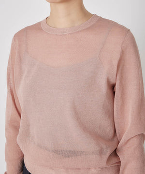 linen crew neck knit