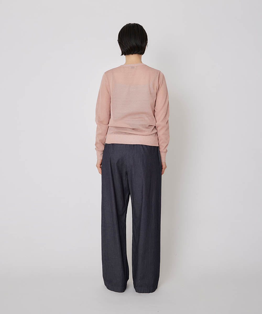 linen crew neck knit