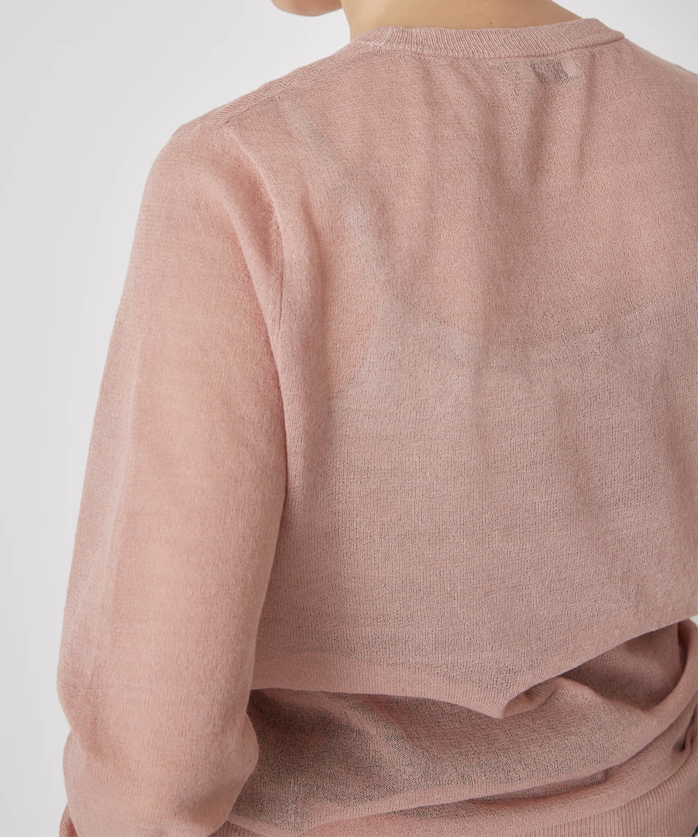 linen crew neck knit