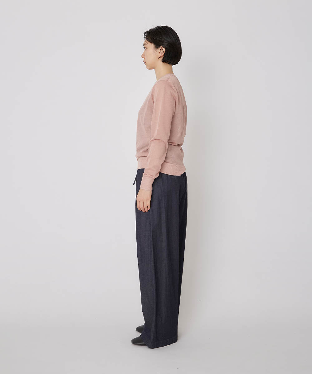 linen crew neck knit